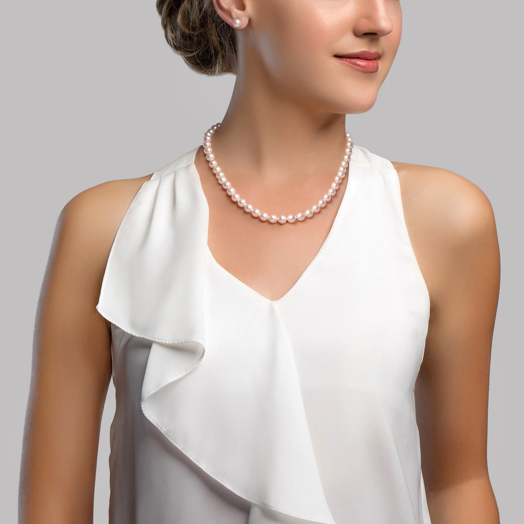 White Freshwater Pearl Necklace - 9.0-11.0mm