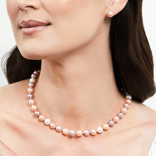 H12 Freshwater Multicolor Pearl Necklace 7.0-7.5mm