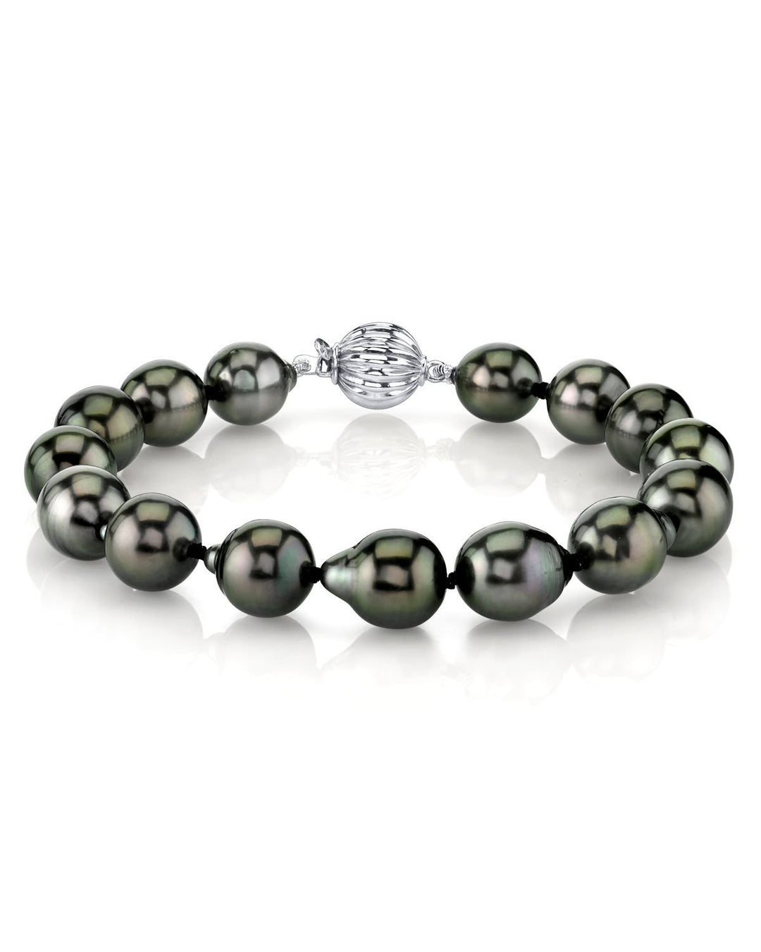 Black Tahitian Drop-Shape Pearl Bracelet 7.0-8.0mm