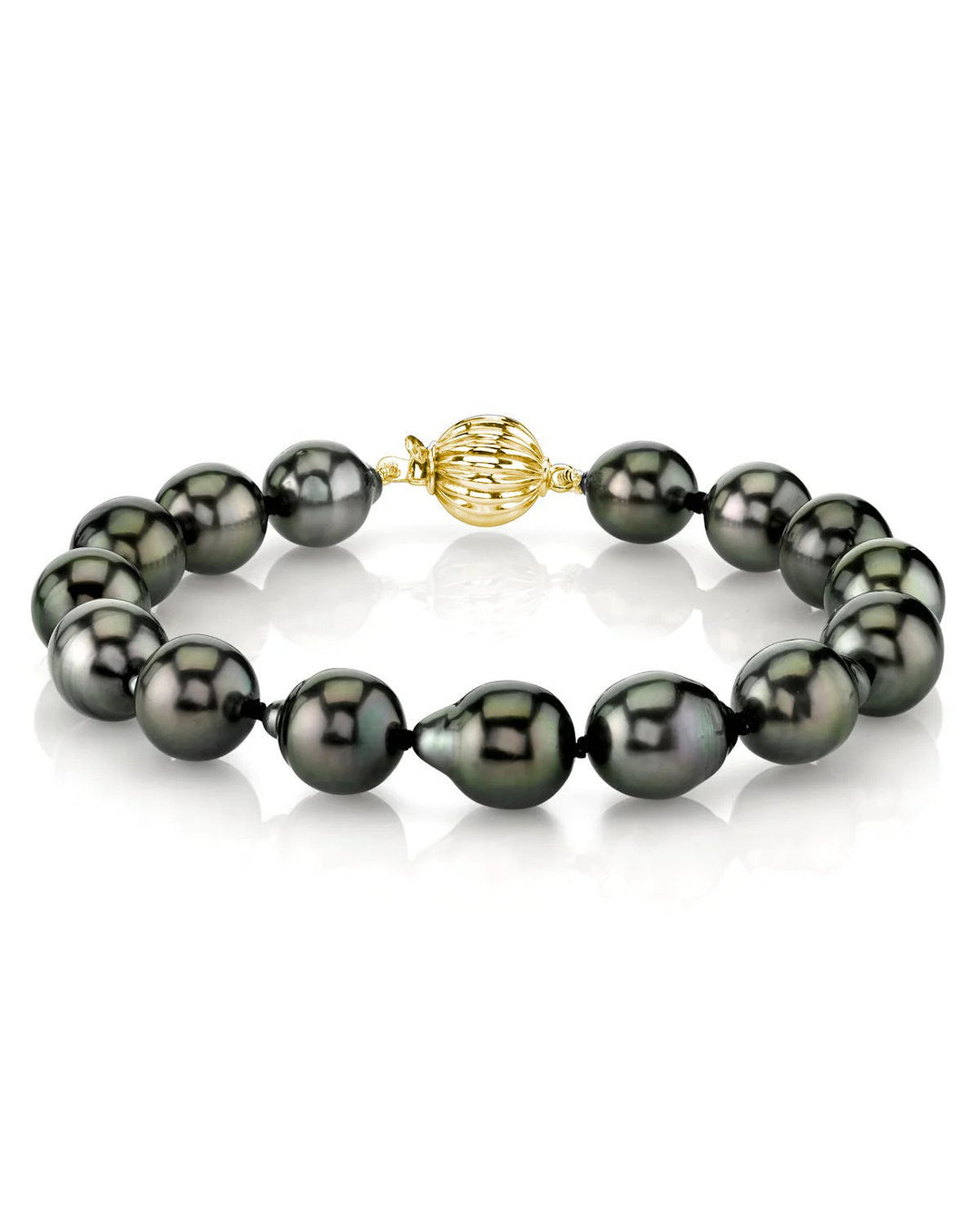 Black Tahitian Drop-Shape Pearl Bracelet 7.0-8.0mm