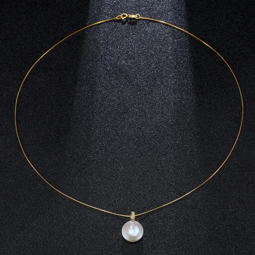 Natural Freshwater Pearls 12.0-13.0mm Large Baroque Button Pendant
