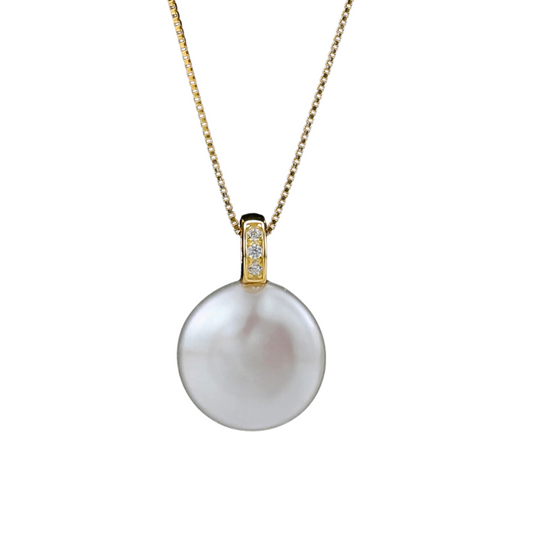 Natural Freshwater Pearls 12.0-13.0mm Large Baroque Button Pendant