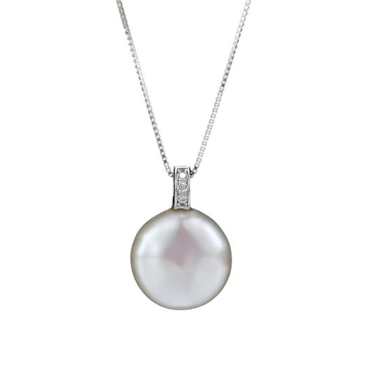 Natural Freshwater Pearls 12.0-13.0mm Large Baroque Button Pendant
