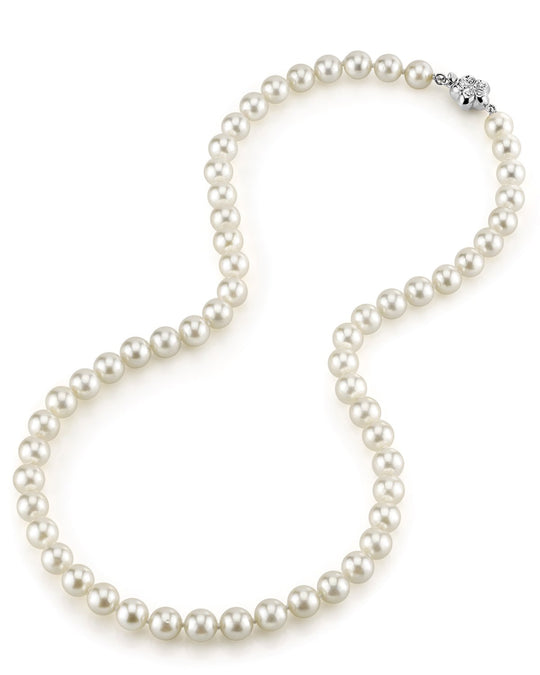 White  Hanadama Akoya Pearl Necklace 9.0-11.0mm