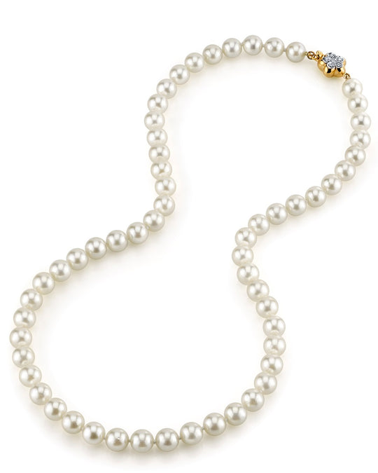 White  Hanadama Akoya Pearl Necklace 9.0-11.0mm