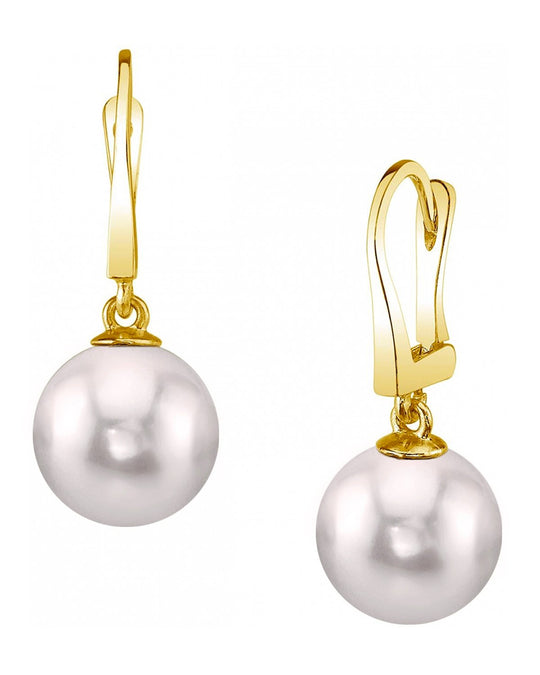 Japanese Akoya Pearl Classic Dangle Earrings 7.0-8.0mm