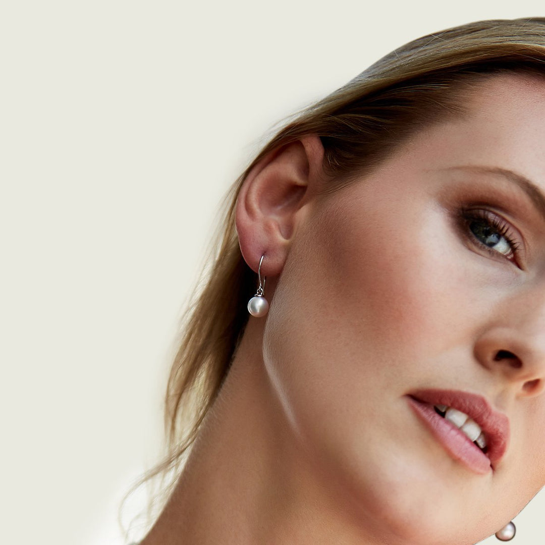 Freshwater Pearl Linda Dangling Earrings 7.0-8.0mm