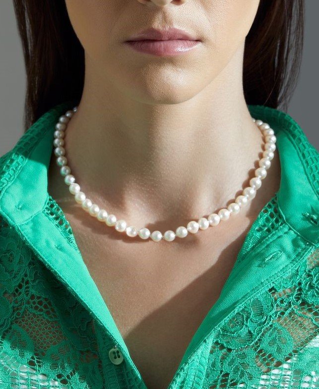 Japanese Akoya White Pearl Necklace 9.0-11.0mm
