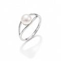 Sonia split shank pearl ring in gold-plated sterling silver on white background - second finish